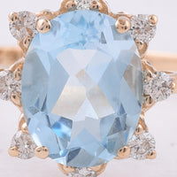 2.36 Ct Oval Natural Topaz 14K Gold Ring