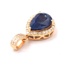 1.72 Ct Pear Mixed Cut Natural Sapphire 14K Gold Pendant