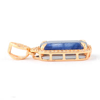 3.58 Ct Octagon Step Cut Natural Sapphire 14K Gold Pendant