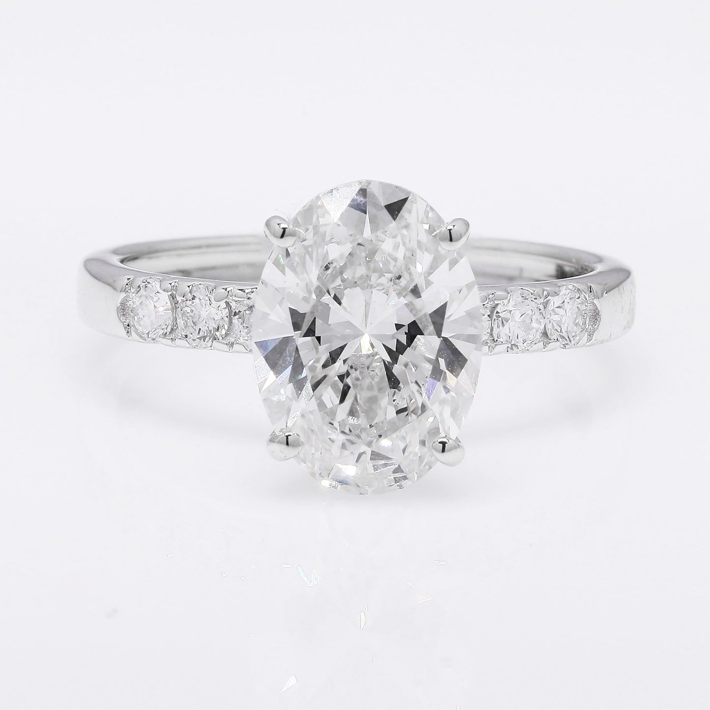 3.19 Ct Oval Brilliant Lab Grown Diamond 14K Gold Ring