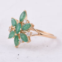 1.16 Ct Marquise Natural Emerald 14K Gold Ring