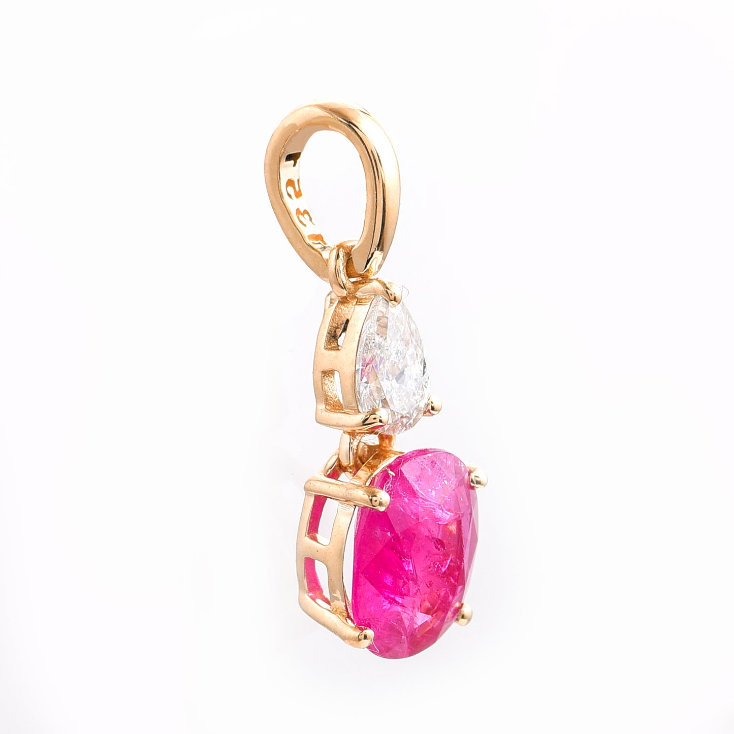 1.19 Ct Oval Ruby 14K Gold Pendant
