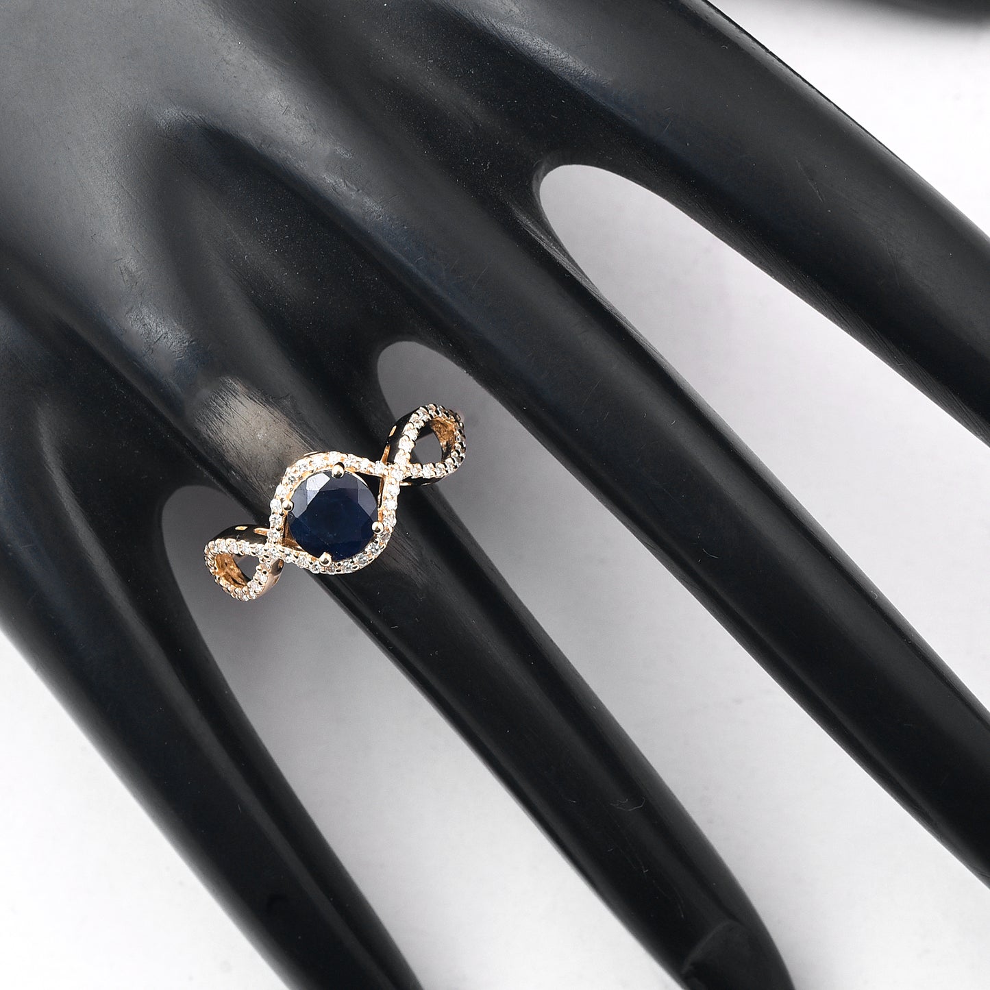 1.29 Ct Round Mixed Cut Natural Sapphire 14K Gold Ring