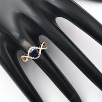 1.29 Ct Round Mixed Cut Natural Sapphire 14K Gold Ring