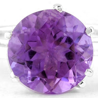 3.46 Ct Round Amethyst 925 Sterling Silver Ring