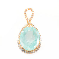 6.04 Ct Oval Mixed Cut Natural Beryl 14K Gold Pendant