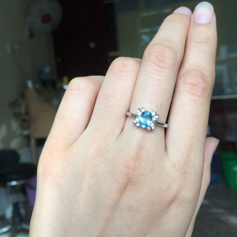 Blue Topaz 925 Sterling Silver Ring