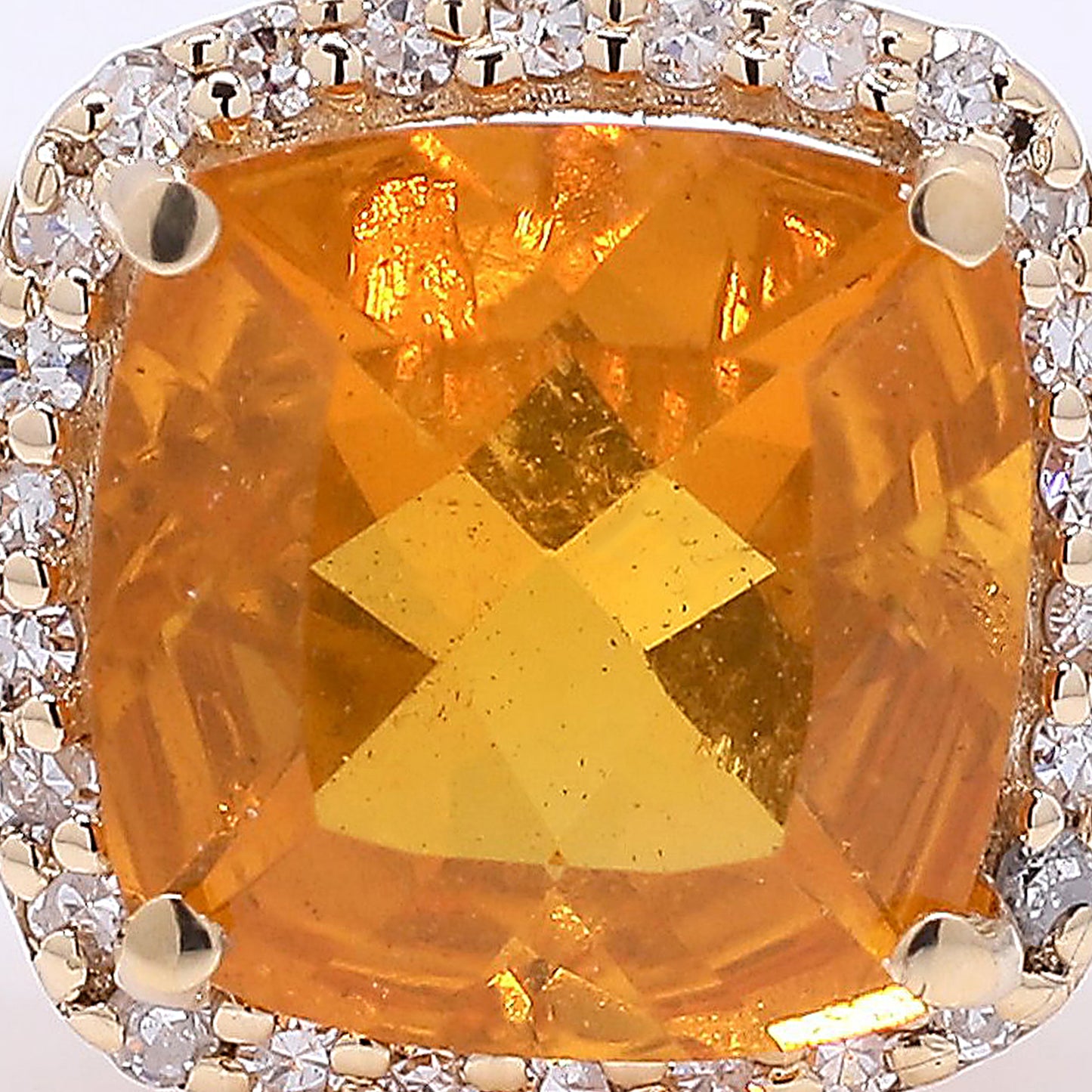 1.12 Ct Cushion Mixed Cut Natural Fire Opal 14K Gold Ring