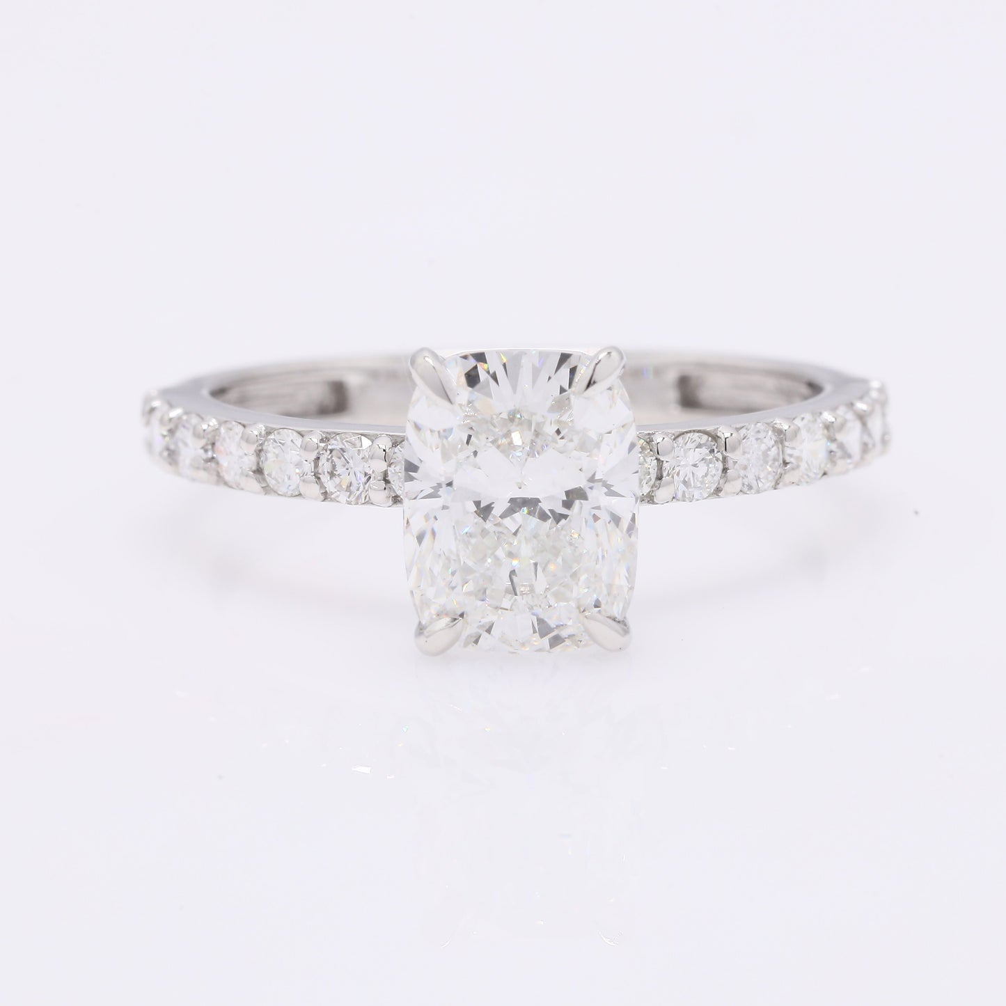 2.30 Ct Cushion Modified Brilliant Lab Grown Diamond 950 Platinum Ring
