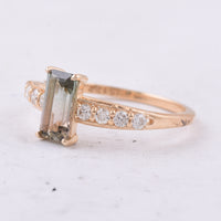 1.08 Ct Octagon Step Cut Natural Tourmaline 14K Gold Ring