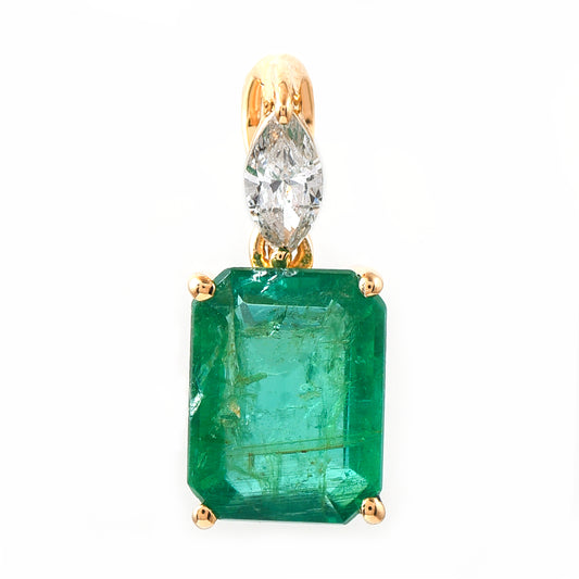 1.36 Ct Octagon Emerald 14K Gold Pendant