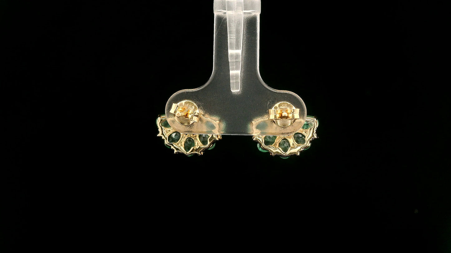 1.84 Ct Oval Emerald 14K Gold Earrings