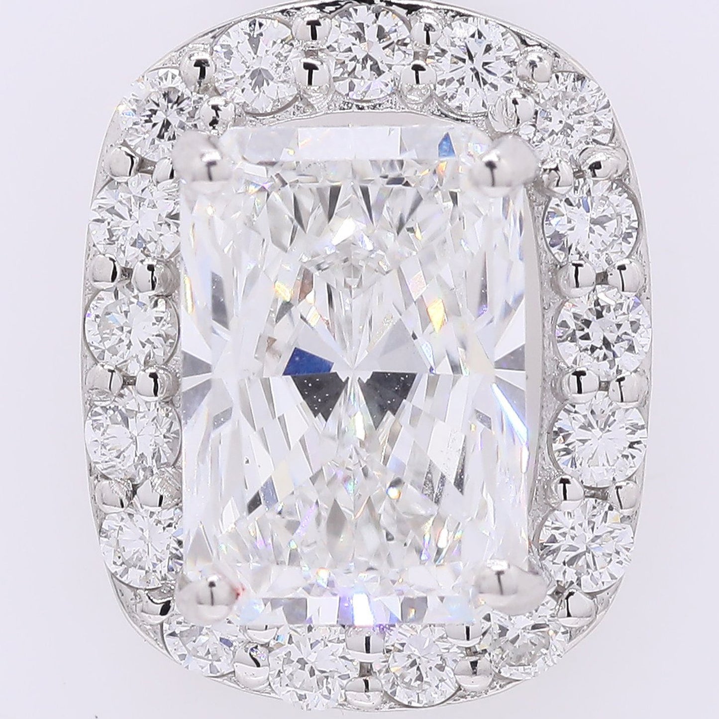 2.30 Ct Cut Cornere Rectangular Modifie Brilliant Lab Grown Diamond 950 Platinum Pendant