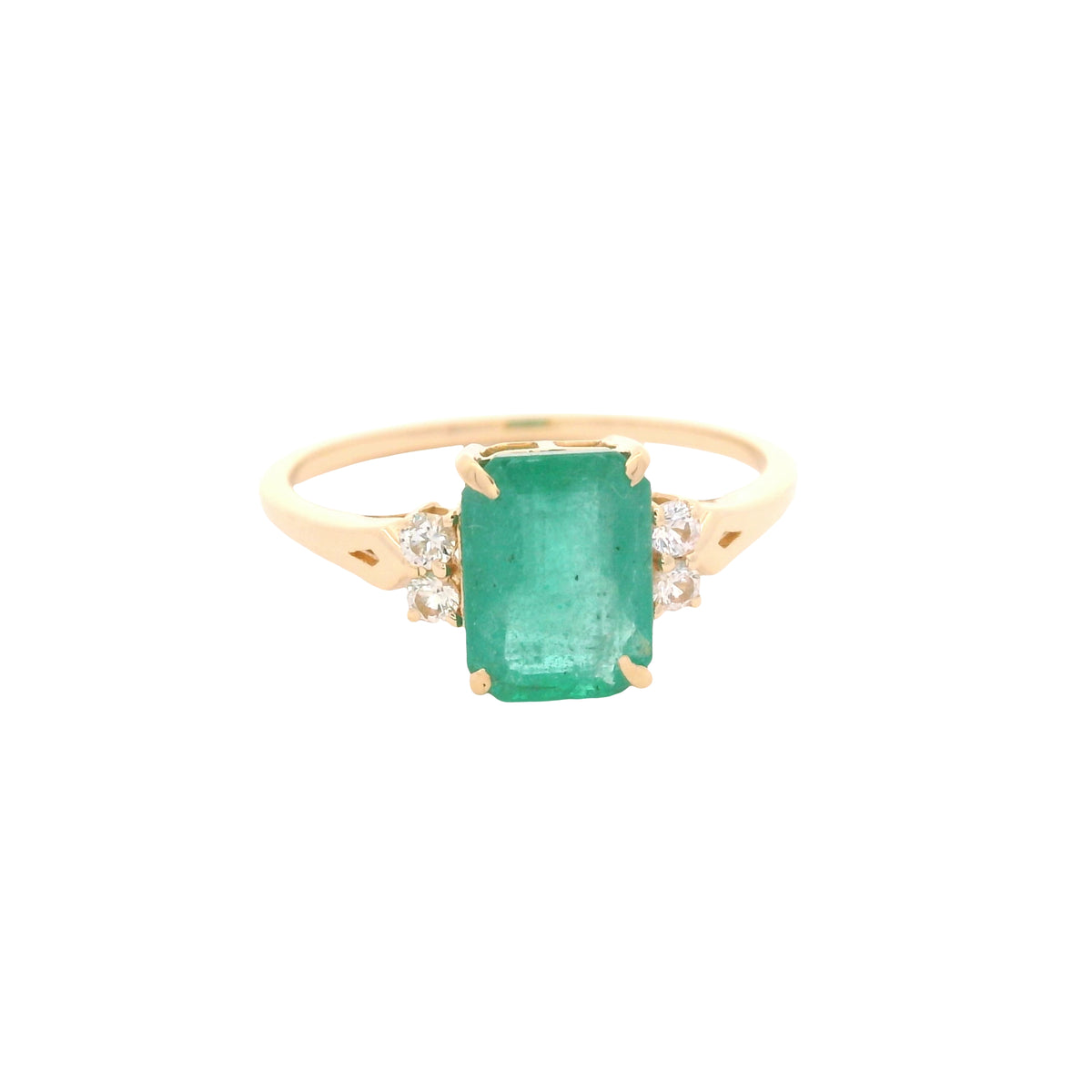 1.68 Ct Octagon Emerald 14K Gold Ring