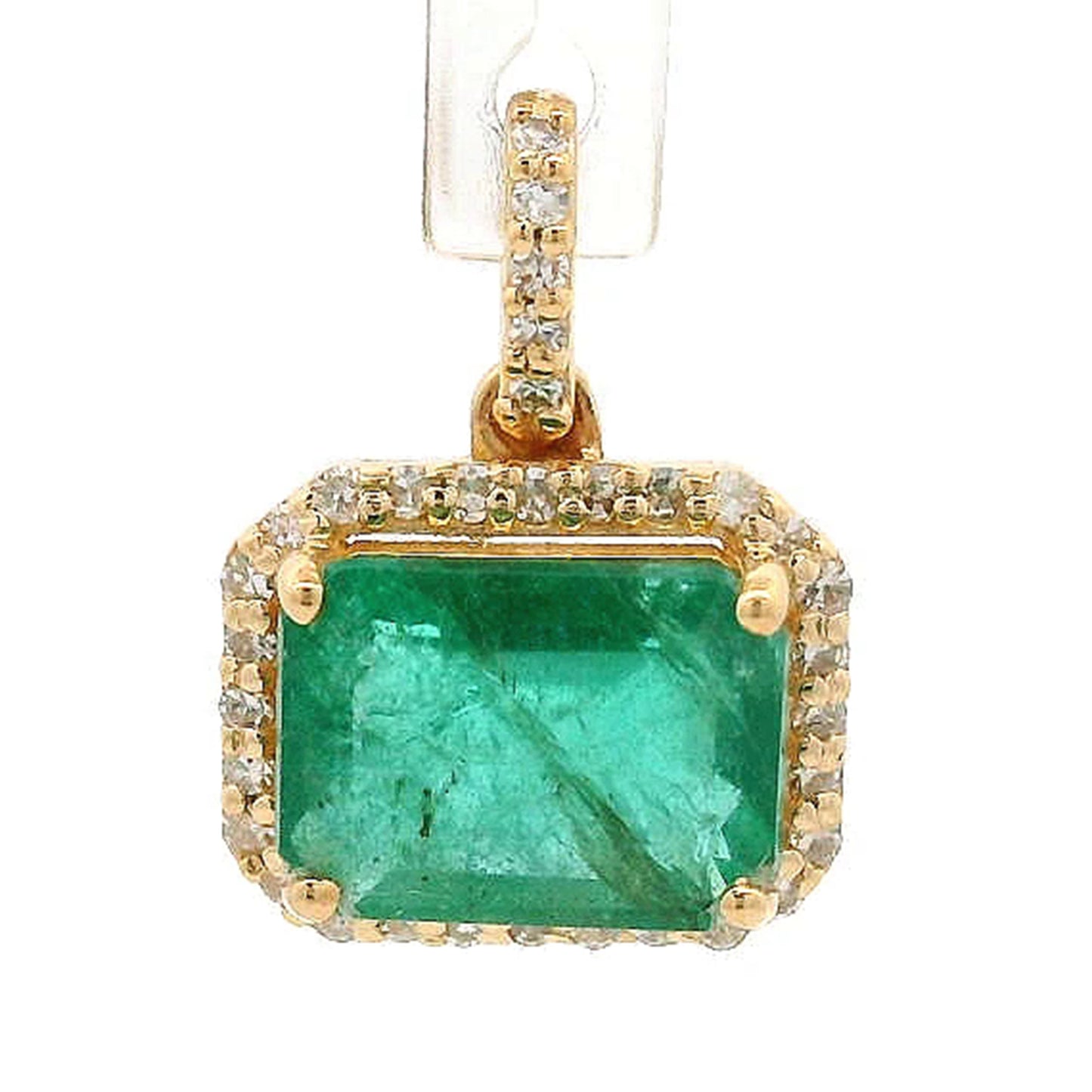 1.39 Ct Octagon Emerald 14K Gold Pendant