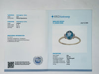 1.10 Ct Oval Natural Aquamarine 14K Gold Ring