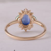1.30 Ct Oval Sapphire 9K Gold Ring