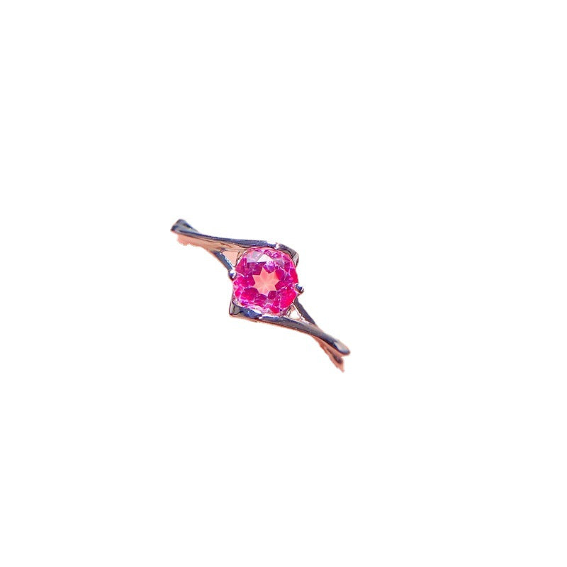 Pink Topaz 925 Sterling Silver Ring