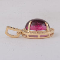 3.25 Ct Oval Tourmaline 9K Gold Pendant