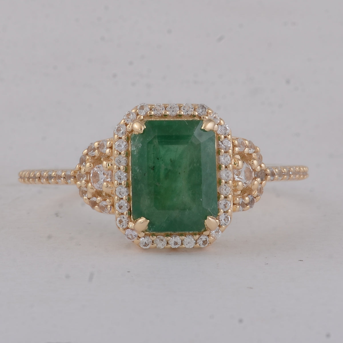 1.89 Ct Octagon Emerald 9K Gold Ring