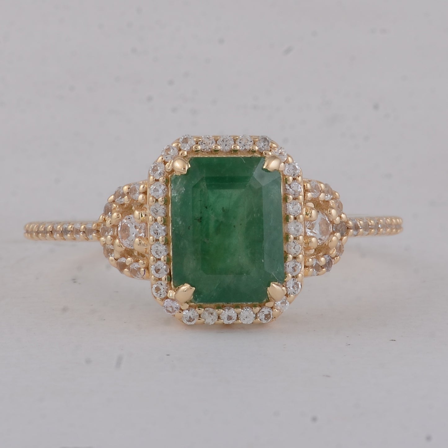 1.89 Ct Octagon Emerald 9K Gold Ring