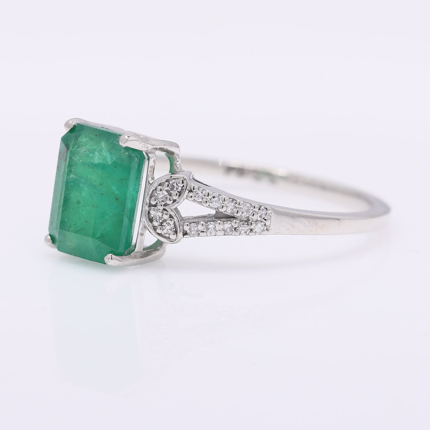 1.84 Ct Octagon Step Cut Natural Emerald 950 Platinum Ring