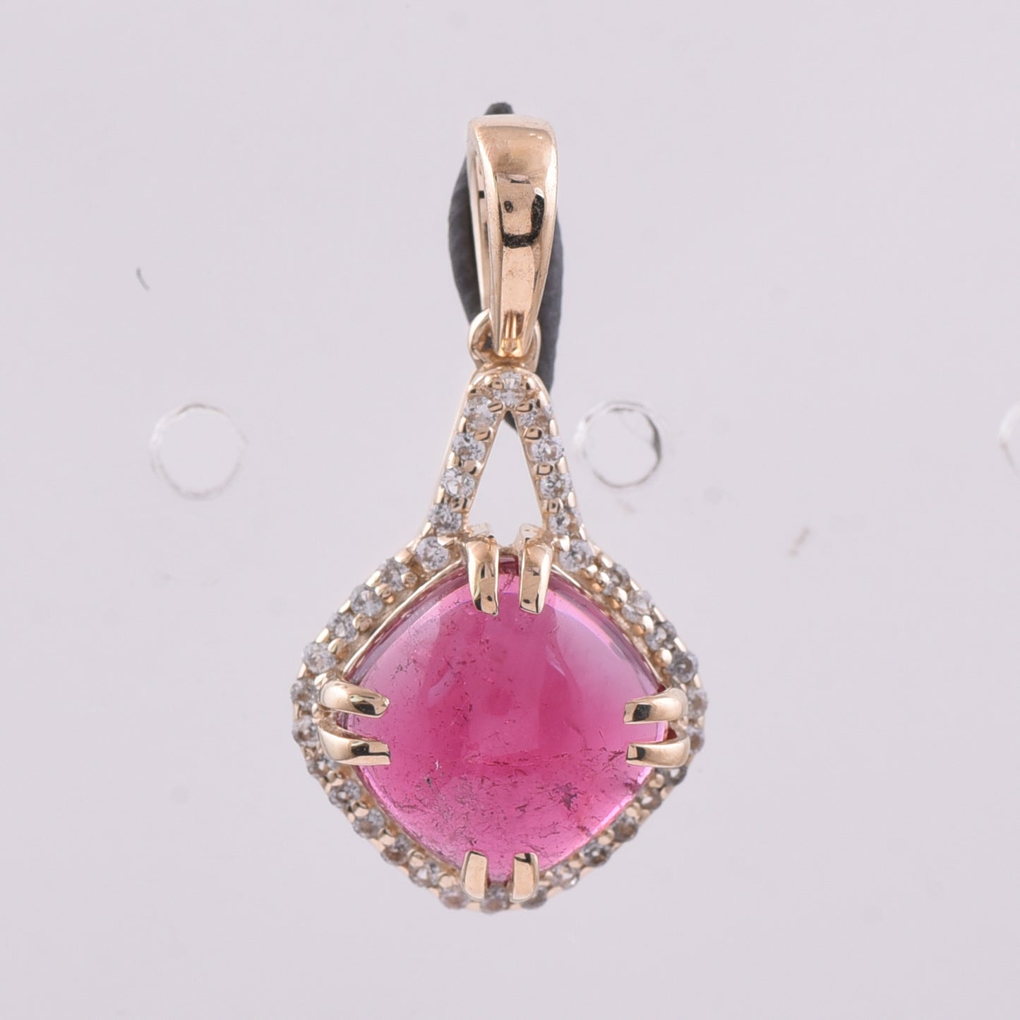 2.38 Ct Cushion Tourmaline 9K Gold Pendant