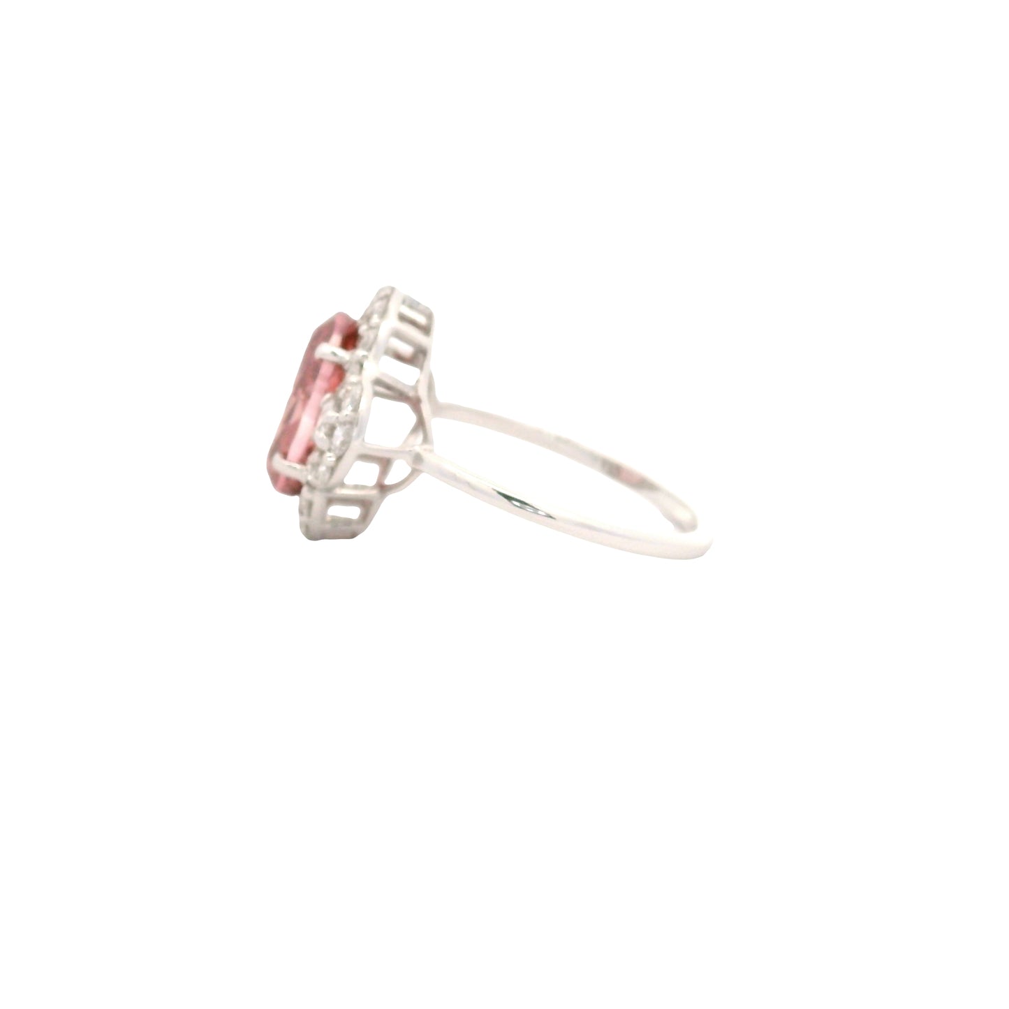 3.71 Carats Pink Lab Grown Diamond 14K Gold Ring