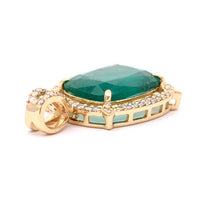 2.93 Ct Cushion Natural Emerald 14K Gold Pendant