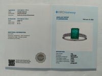 1.60 Ct Octagon Step Cut Natural Emerald 950 Platinum Ring