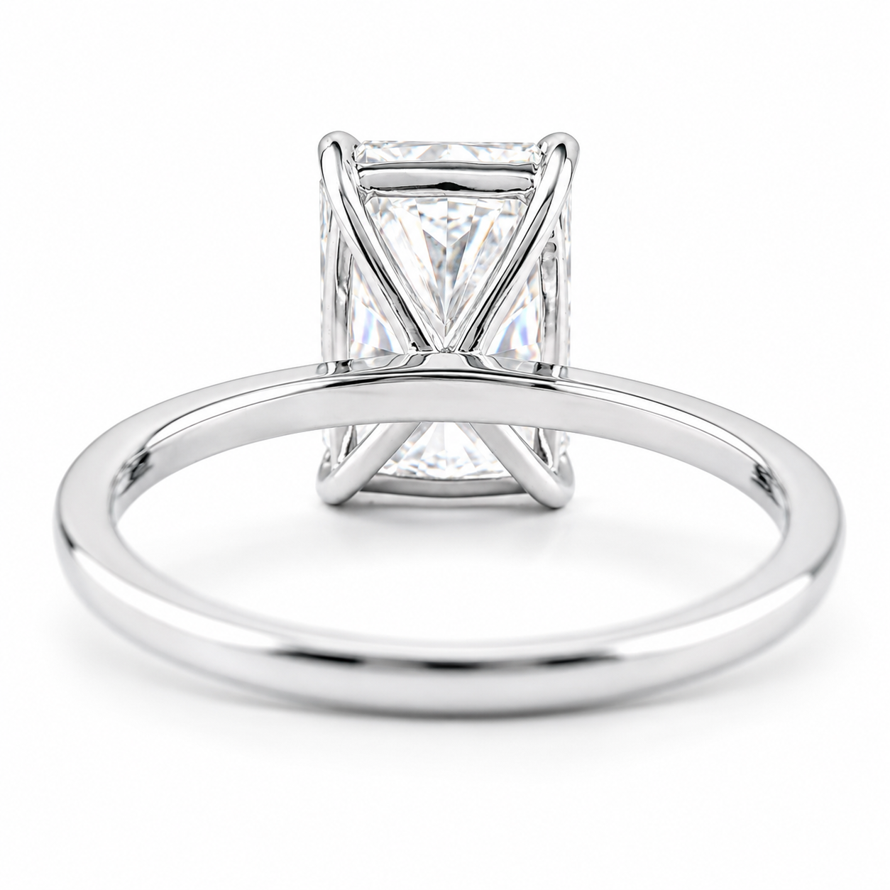 2.78 Ct Octagon Lab Grown Diamond 950 Platinum Ring