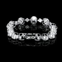 35.91 Ct Round Lab Grown Diamond 14K Gold Bracelet