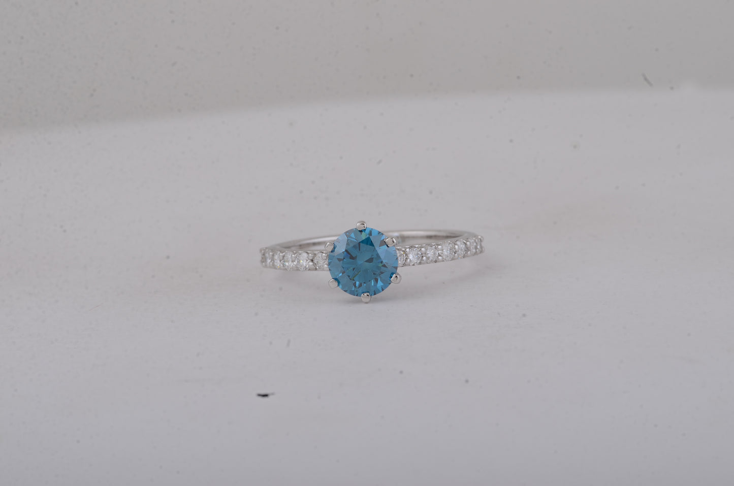 1.33 Carats Blue Lab Grown Diamond 14K Gold Ring