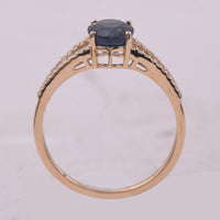 2.02 Ct Oval Mixed Cut Natural Sapphire 14K Gold Ring