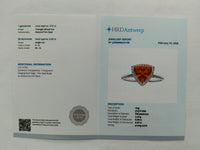 1.06 Ct Triangle Mixed Cut Natural Fire Opal 950 Platinum Ring
