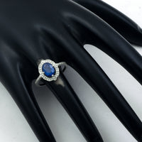 1.75 Ct Oval Mixed Cut Natural Sapphire 950 Platinum Ring