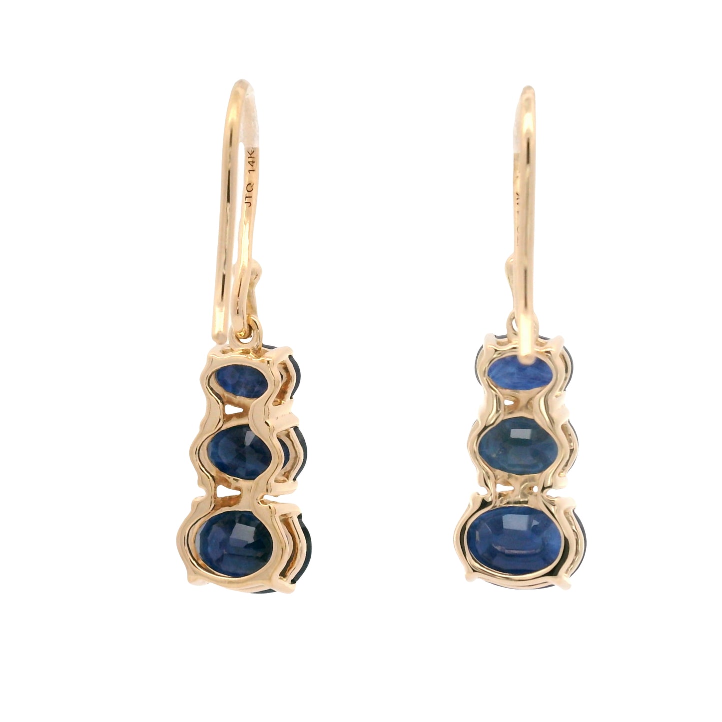 6.24 Ct Oval Sapphire 14K Gold Earrings
