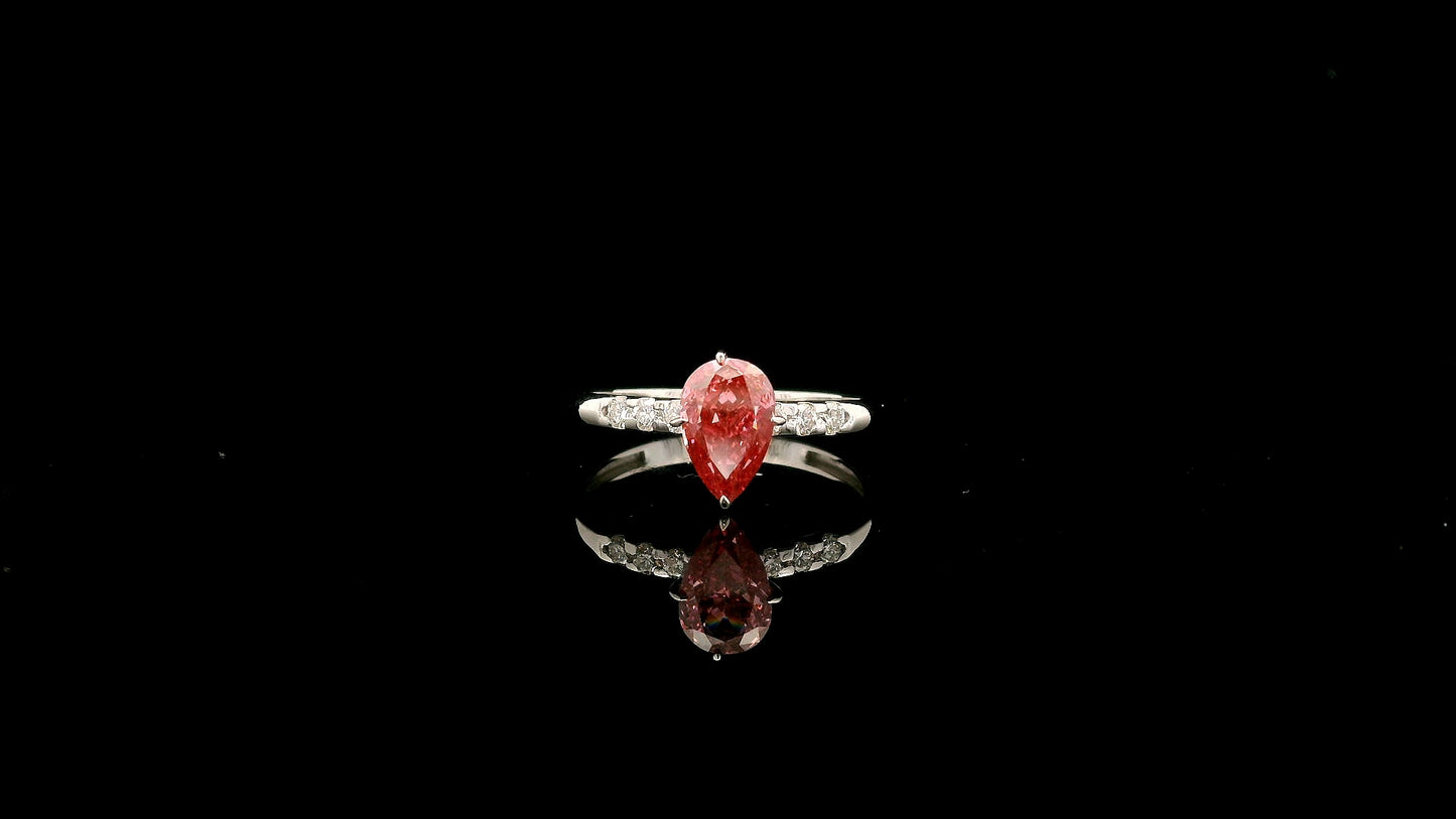 1.15 Carats Pink Lab Grown Diamond 14K Gold Ring