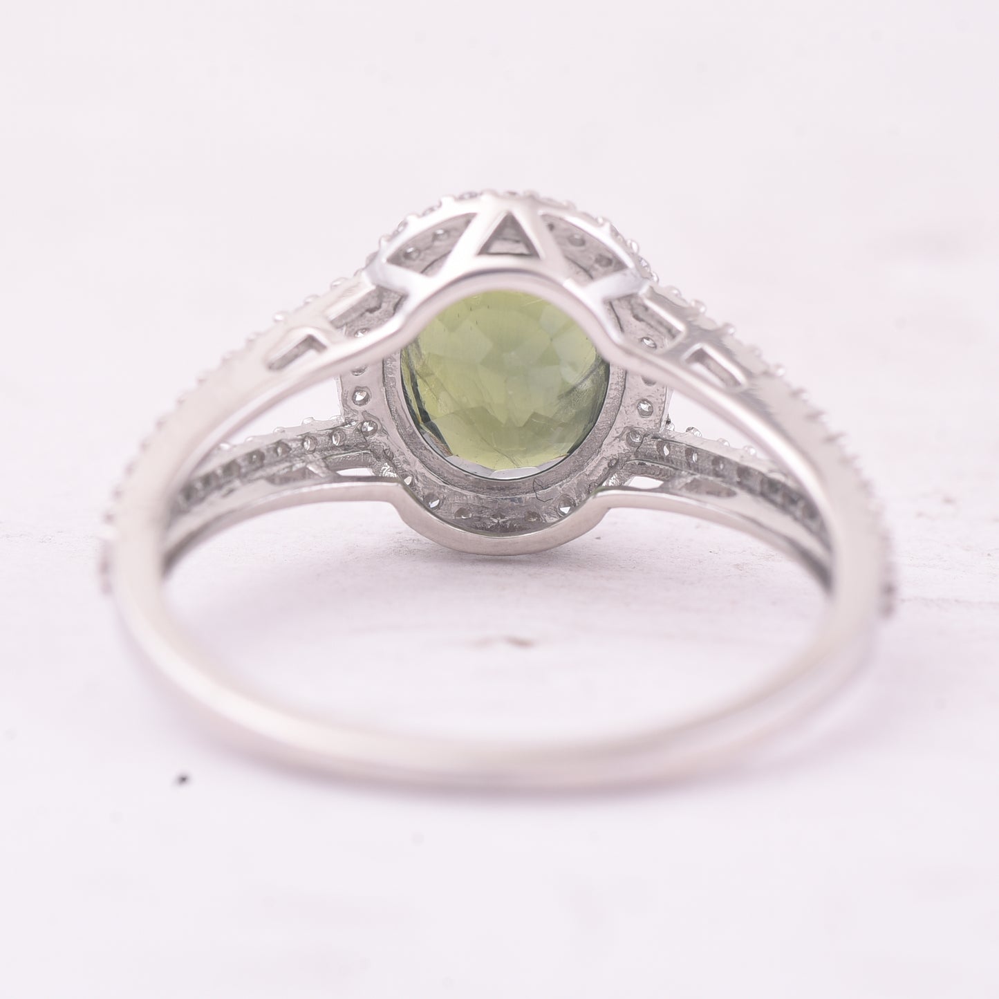 2.42 Ct Oval Mixed Cut Natural Green Sapphire 950 Platinum Ring