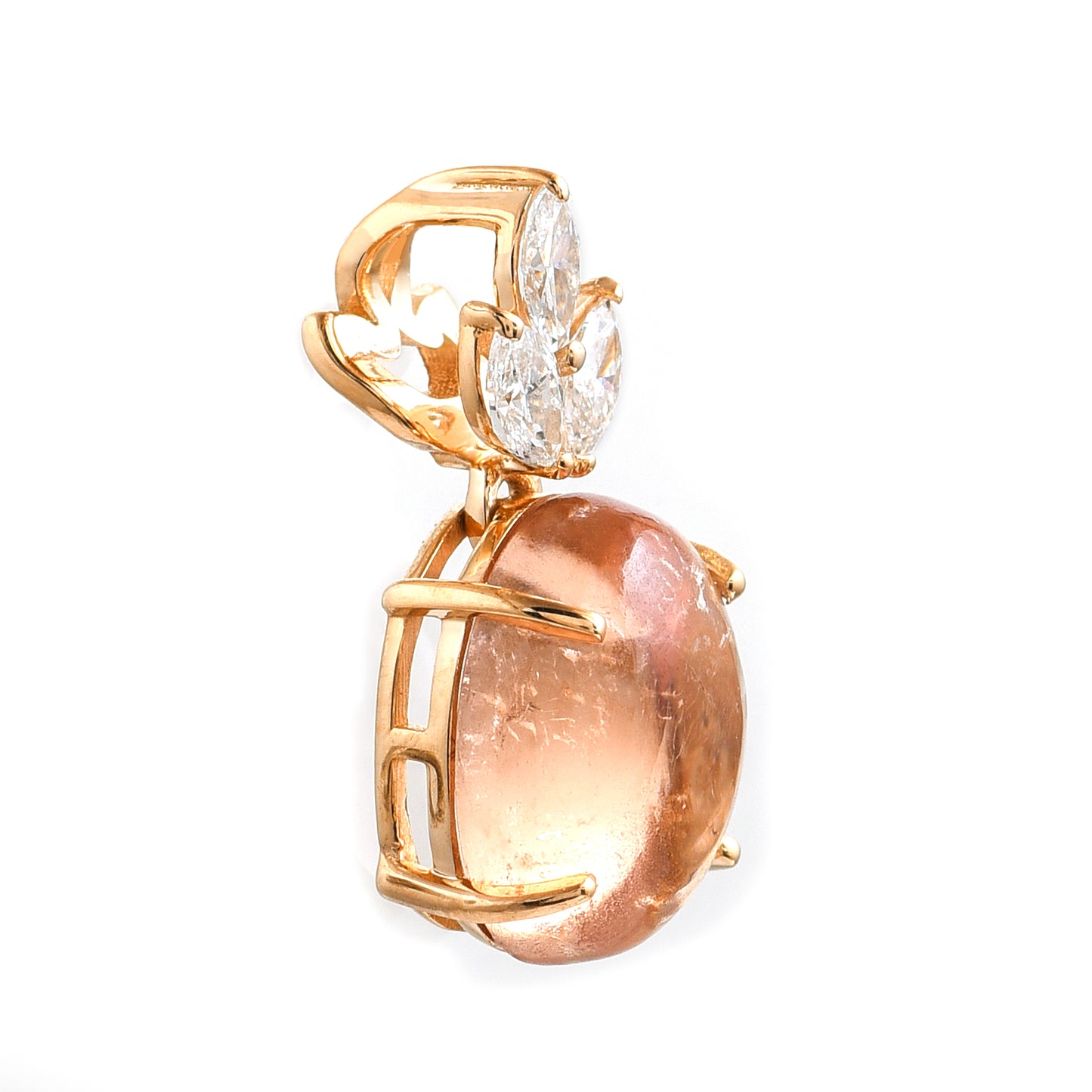 3.14 Ct Oval Tourmaline 14K Gold Pendant