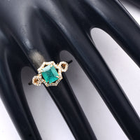 1.27 Ct Octagon Step Cut Natural Emerald 14K Gold Ring