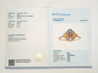 1.15 Ct Round Natural Multi-Coloured Sapphire 14K Gold Ring