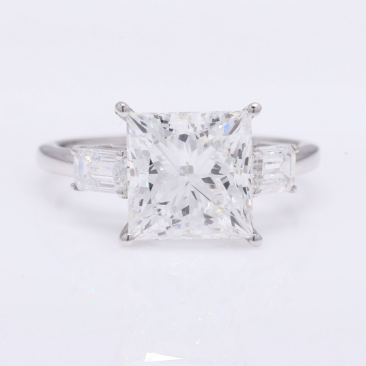 4.88 Ct Princess Cut Lab Grown Diamond 950 Platinum Ring