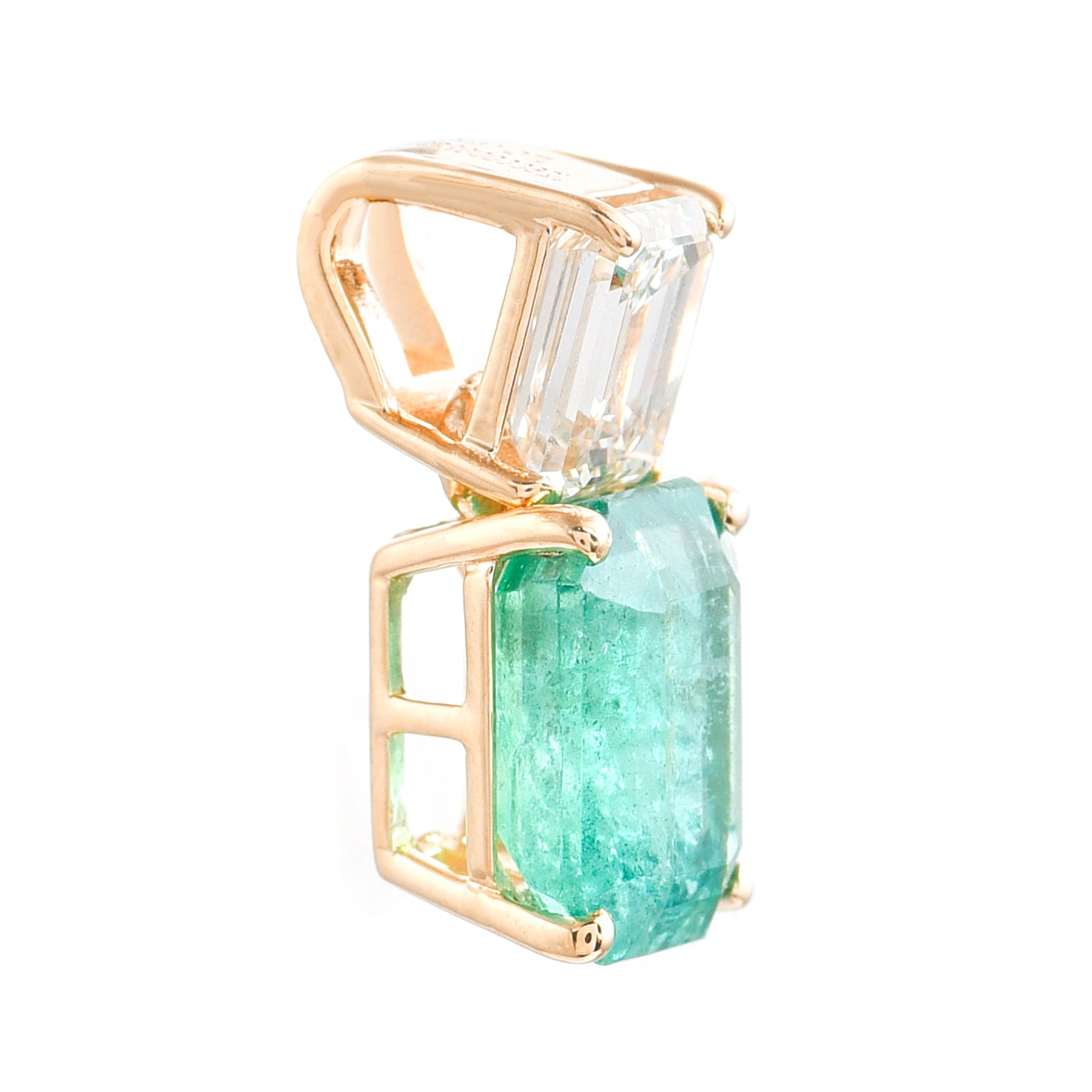 2.07 Ct Octagon Emerald 14K Gold Pendant