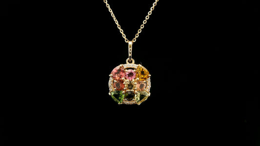 1.50 Ct Trillion Tourmaline 14K Gold Pendant