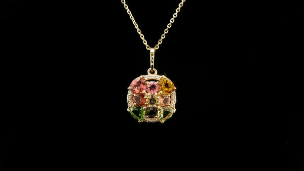 1.50 Ct Trillion Tourmaline 14K Gold Pendant