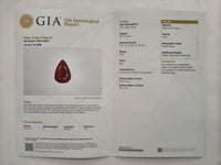 9.40 Ct Pear Cut Natural Corundum Ruby 18K Gold Ring