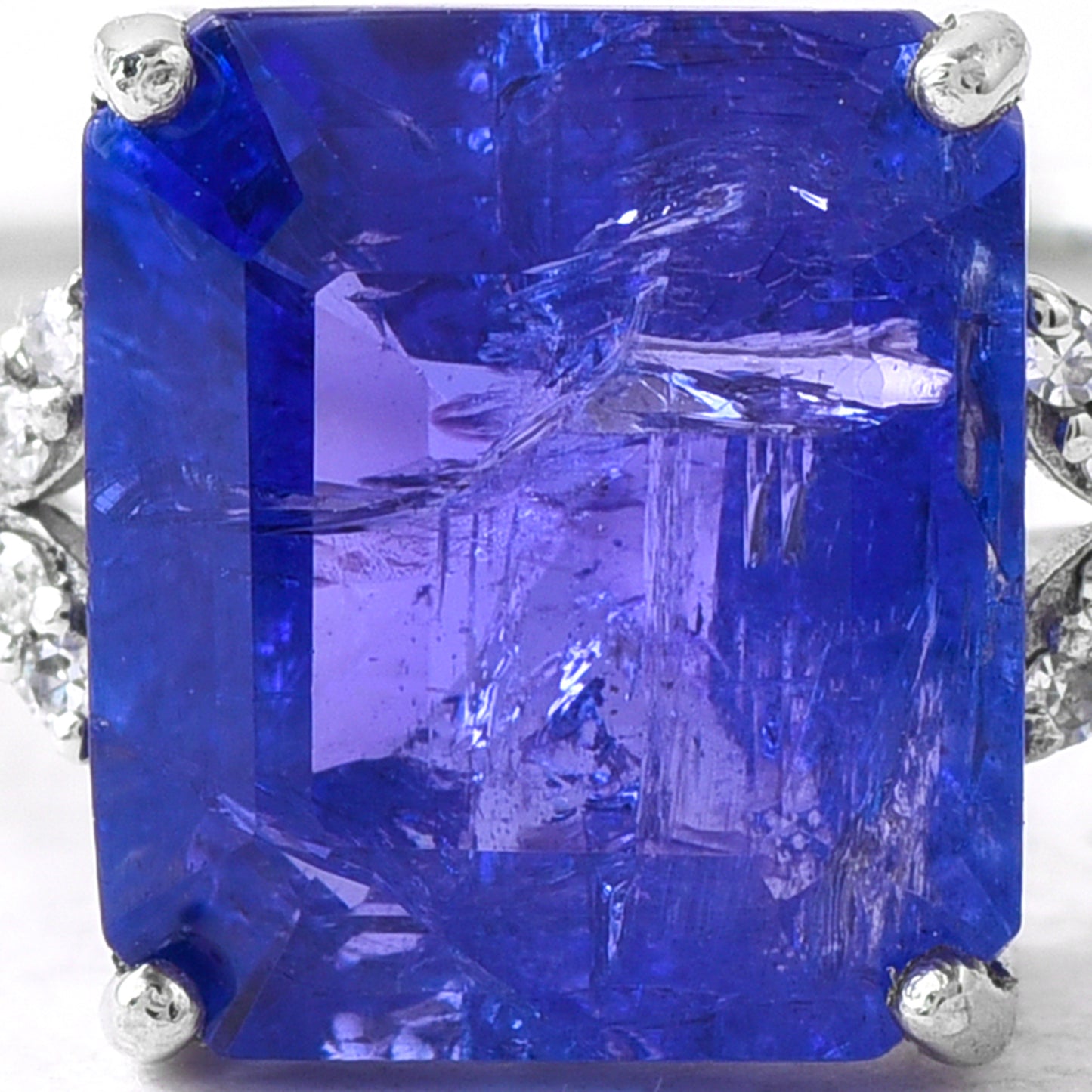 3.20 Ct Octagon Tanzanite 950 Platinum Ring