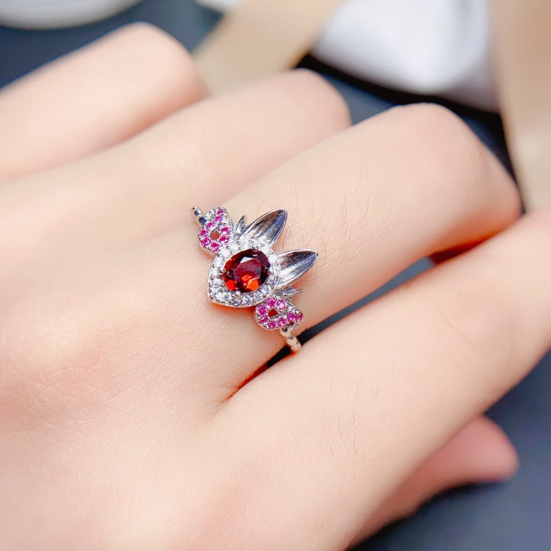 Garnet 925 Sterling Silver Ring