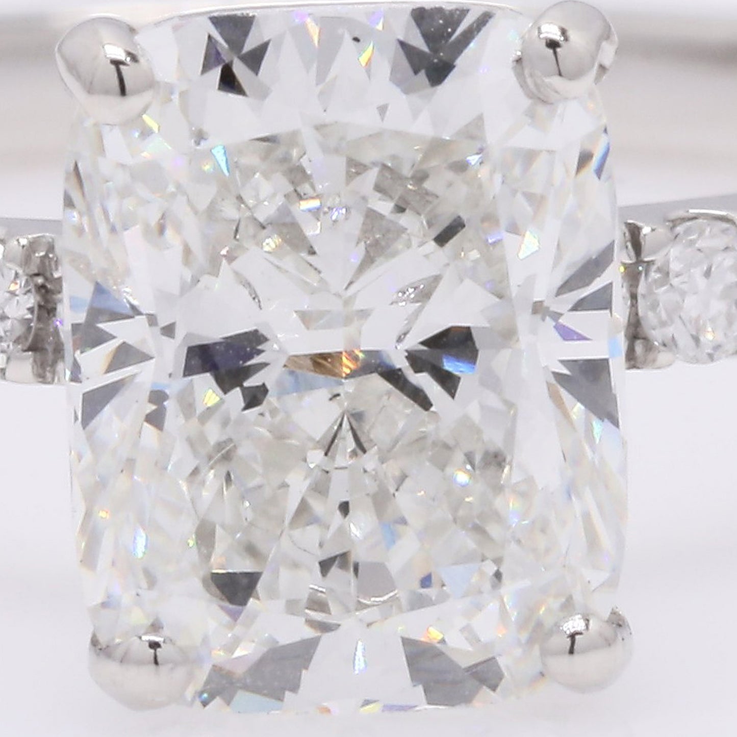 2.13 Ct Cushion Modified Brilliant Lab Grown Diamond 950 Platinum Ring
